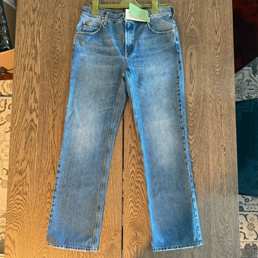 NEW Gucci Blue Straight Slim Leg Jeans Horsebit size 30 10US Denim - Picture 3 of 13